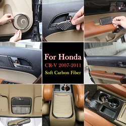 For Honda CR-V 2007 2008 2009 2010 2011 Soft Carbon Fiber Car Interior Decoration 3D Stickers Car Accessories