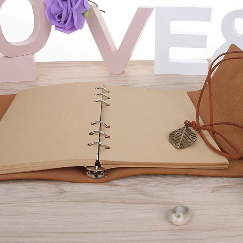 Retro Leaf Notebook School Office Stationery Diary Notepad Literature Pu Leather Note Book Traveler Journal Planners Gifts