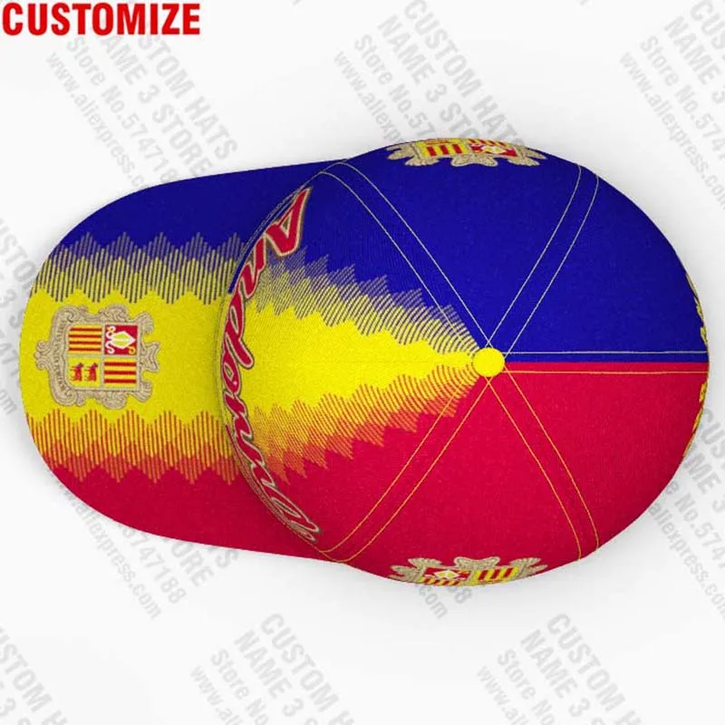 Andorra Baseball Caps Free 3d Custom Made Name Number Teams Logo Catalan Andorran Principat Hats Ad Travel Nation Flags Headgear