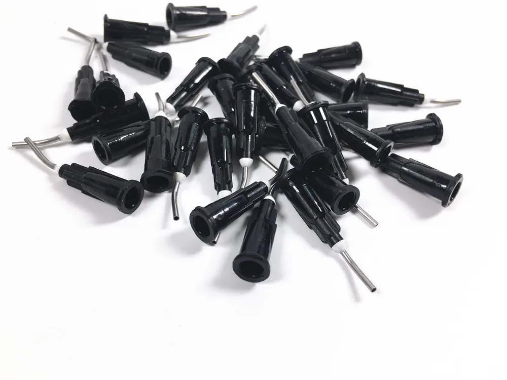 200~5000Pis Dental Pre Bent Flow Dispensing Tips Flowable Needle Delivery Tip Etching Gel Irrigation Composite 18 Gauge Black