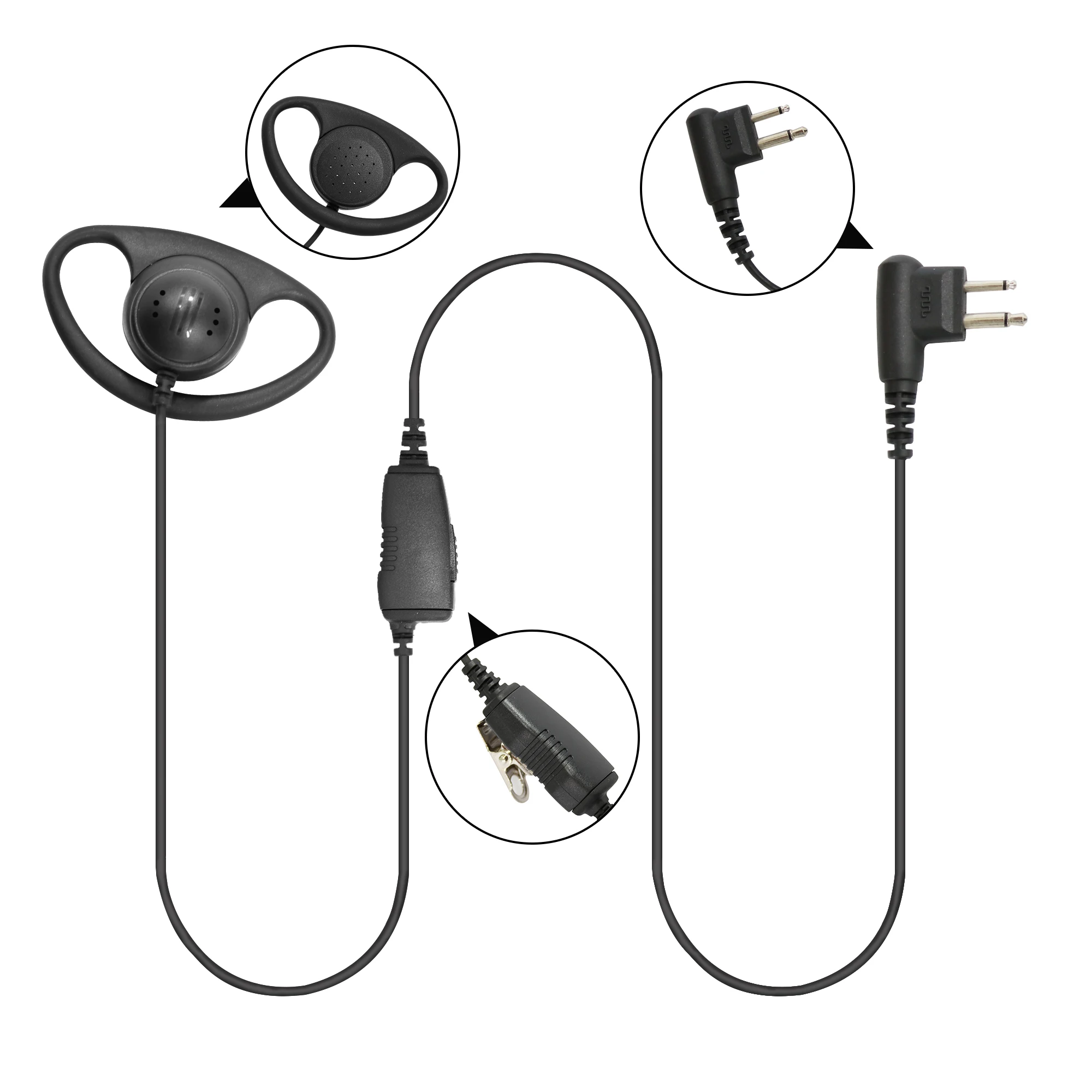 VBLL D Style Headset Earpiece for CP200 CP200D CLS1110 CLS1410 DTR410 CP110 EP350 EP450 Portable Two Way Radio