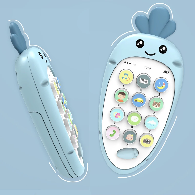 Baby Musical Mobile Phone Toys Cartoon Teether Telephone with Sound Light Cellphone Electronic Educational Toys for Infant DS19