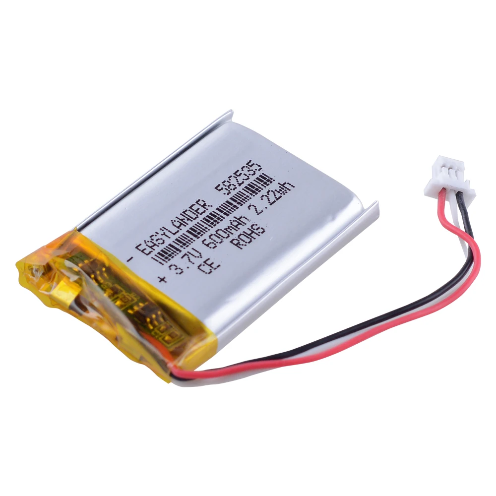 充電式リチウムイオン電池,ポリマー電池,582535, 602535, 3.7v,600mah,1セットあたり3個