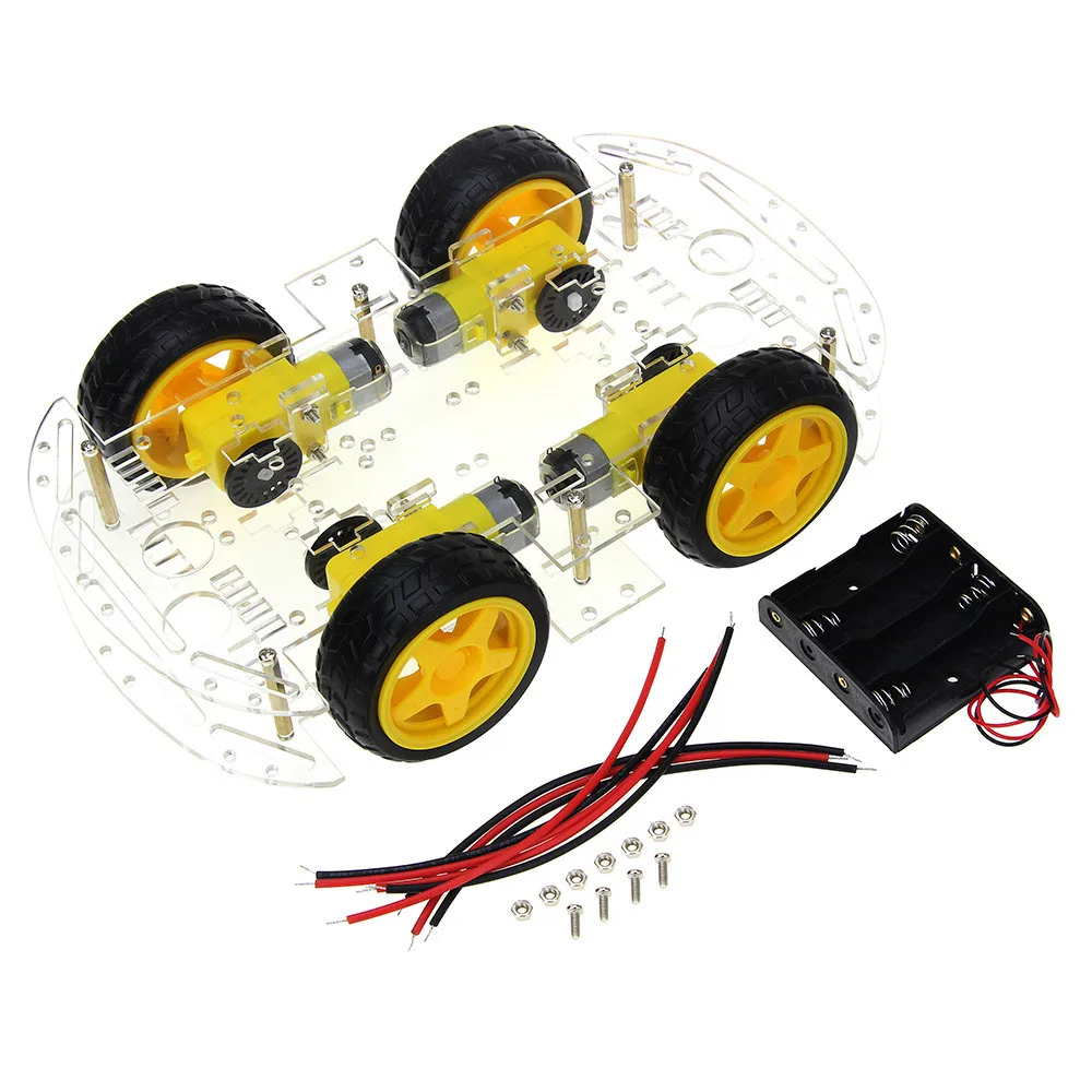 2019 4/2WD Robot Smart Car Chassis Kits with Speed Encoder for Arduino 51 M26 DIY Education Robot Smart Car Kit For Student kids