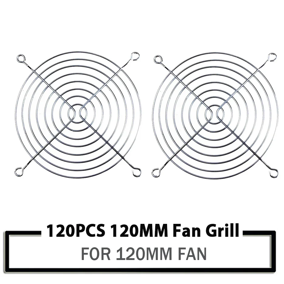 

200Piecces 120x120mm PC DC Fan 120mm 12cm silver Tone CPU Grill Protector Metal Finger Guard For 12025 12038 12015 Cooling Fans