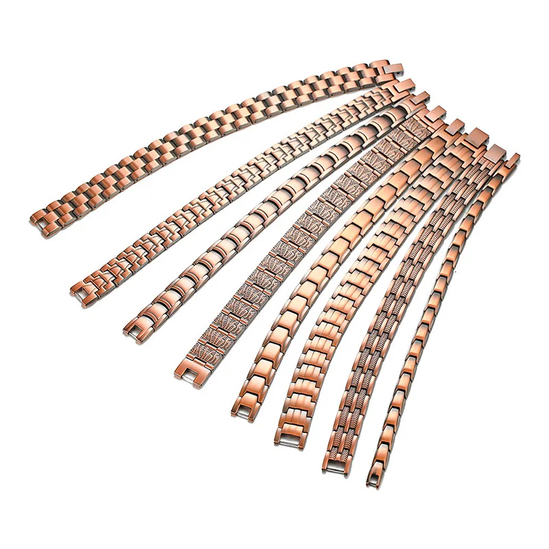 Magnetic Copper Bracelets Men Health Energy Chain Male Metal Magnet Therapy Arthritis Relief Couple Jewelry Love for Women Men