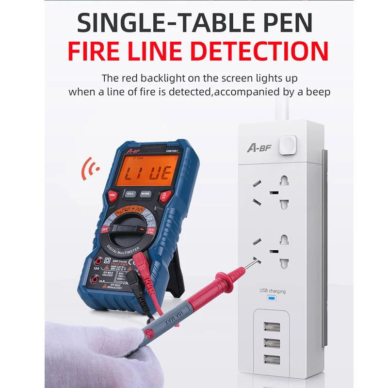 A-BF Digital Multimeter True RMS  Portable AC/DC Ammeter Multimeter Intelligent Auto Range Data Hold High Precision Anti-burn