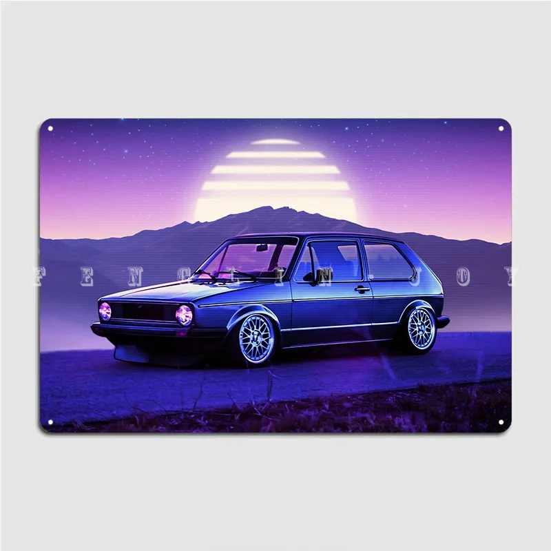 Synthwave plakat metalowa tablica fototapeta domowy zwyczaj dekoracje ścienne znak blaszany plakat