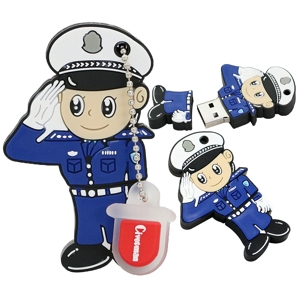 미니 의사 간호사 USB 플래시 드라이브 치과 의사 펜 드라이브 만화 경찰관 가수 소방관 Pendrive, 4GB 8GB 16GB 32GB 256GB U 디스크