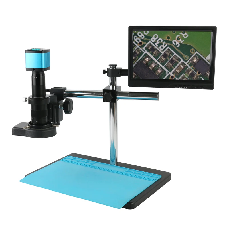 Hdmi Usb Zoom Industrial 180x 300x Sistema de Trabalho da Câmera do Microscópio de Vídeo para a Solda Precisa do Telefone do Relógio do Pwb 1080p 2k 48mp 4k