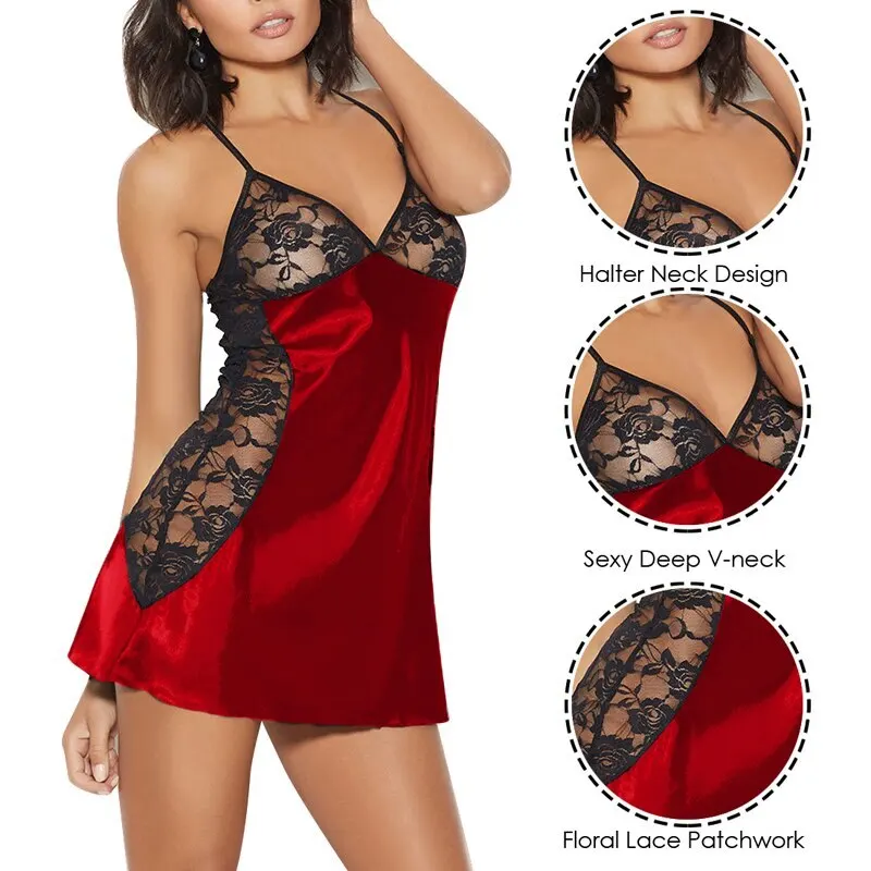 Sexy Bras For Women Red Underwear Set Lace Up Transparent Nightwear Strapless Sexy Lingerie One-Piece Erotic Intimate Brief Sets