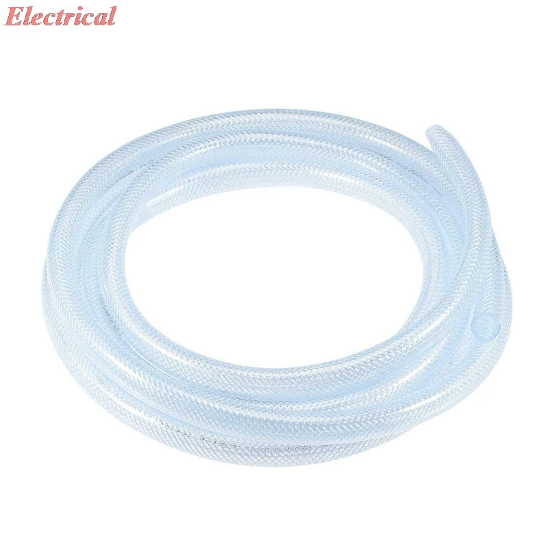 

1pc Braided PVC Tubing, 3/8"(10mm) ID 9/16"(14mm) OD 10ft Clear Water Hose