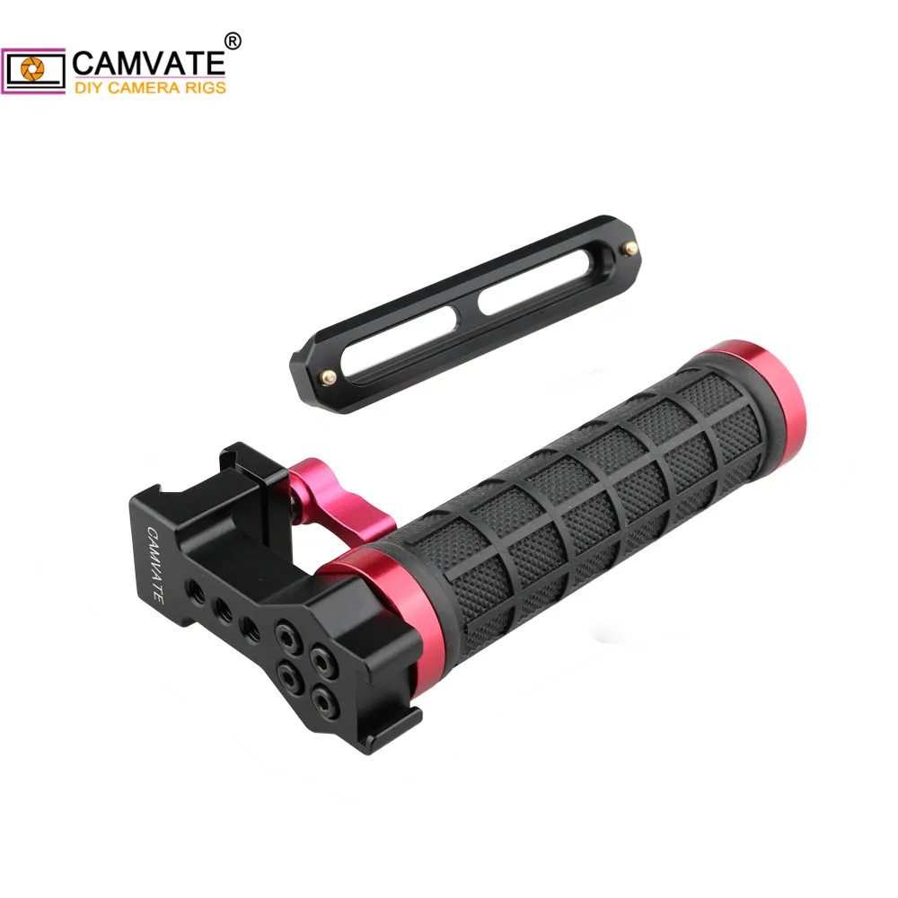 Maniglia superiore CAMVATE NATO a sgancio rapido con binario di sicurezza NATO e filetti di montaggio 1/4 "-20 3/8"-16 per supporto per gabbia per fotocamera DSLR