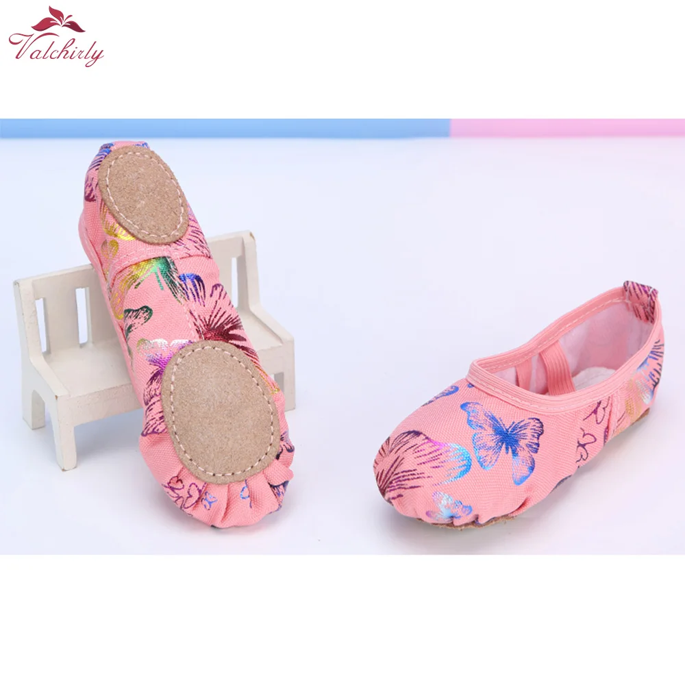 New Canvas Kids Ballet Dance  Pointe Shoes Yoga Gym Women  Sneakers Girls Ballet Slippers Butterfly Shoes for Children