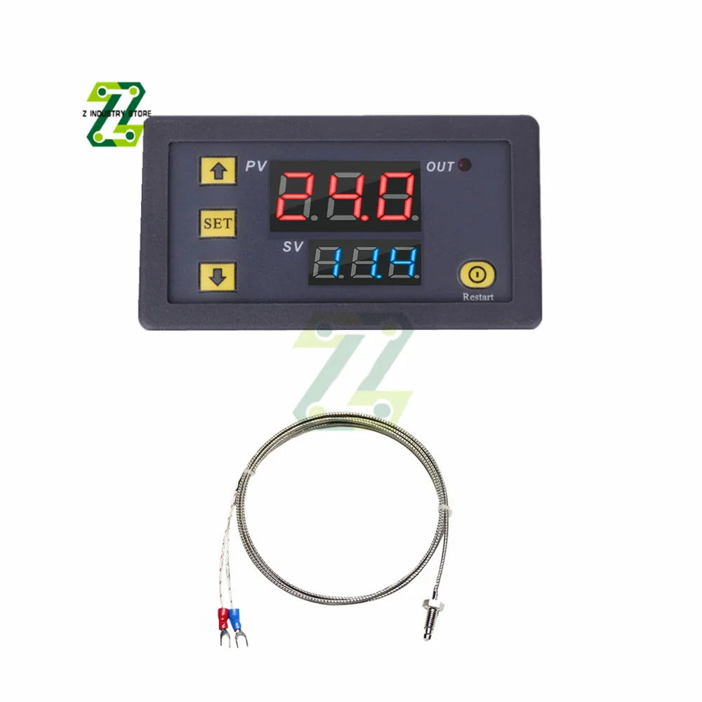 Imagem -05 - Controle de Temperatura Digital W3230 12v 24v Ac110220v Probe Line Display Led Termostato Calor e Arrefecimento Instrumento de Controle