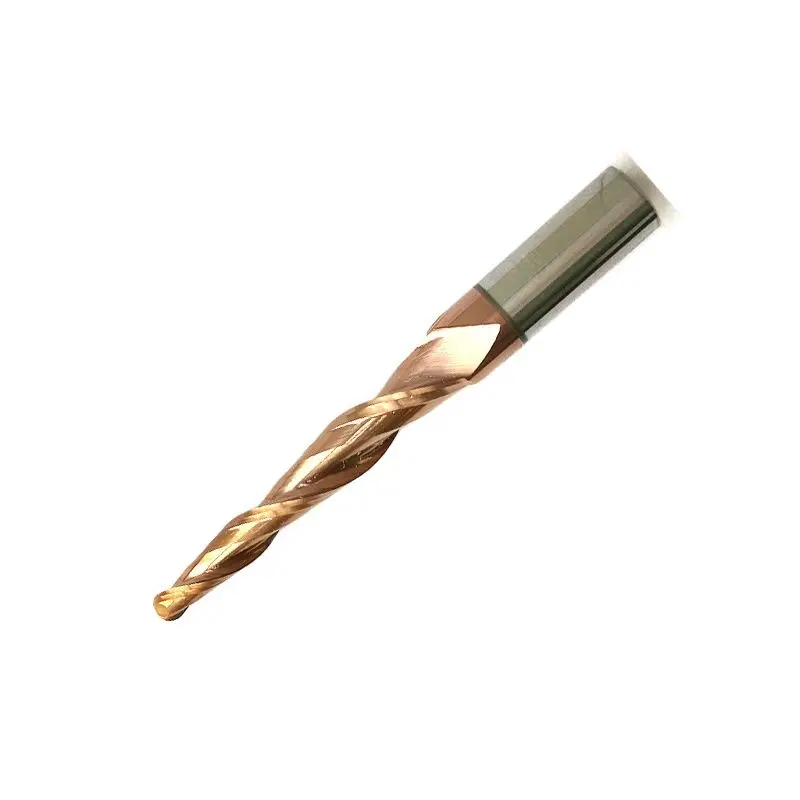 R1.5*D6*30.5*50L HRC55 Tungsten Solid Carbide Coated Tapered Ball Nose End Mills Taper And Cone Endmills