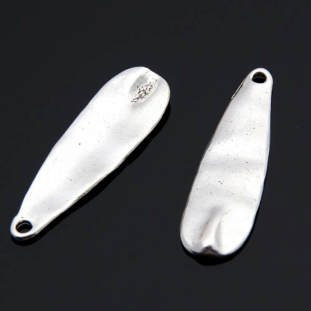 10pcs  Silver Color Irregular Shaped Charms Peculiar Figure Pendant Earrings Jewelry Findings Accessories 36.5X10.5mm A3456