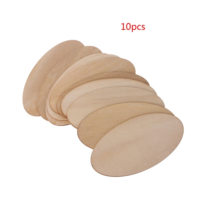 2024 New 10/20/30pcs Oval Wooden Slices Chips Unfinished Cutout Name Tags DIY Scrapbook