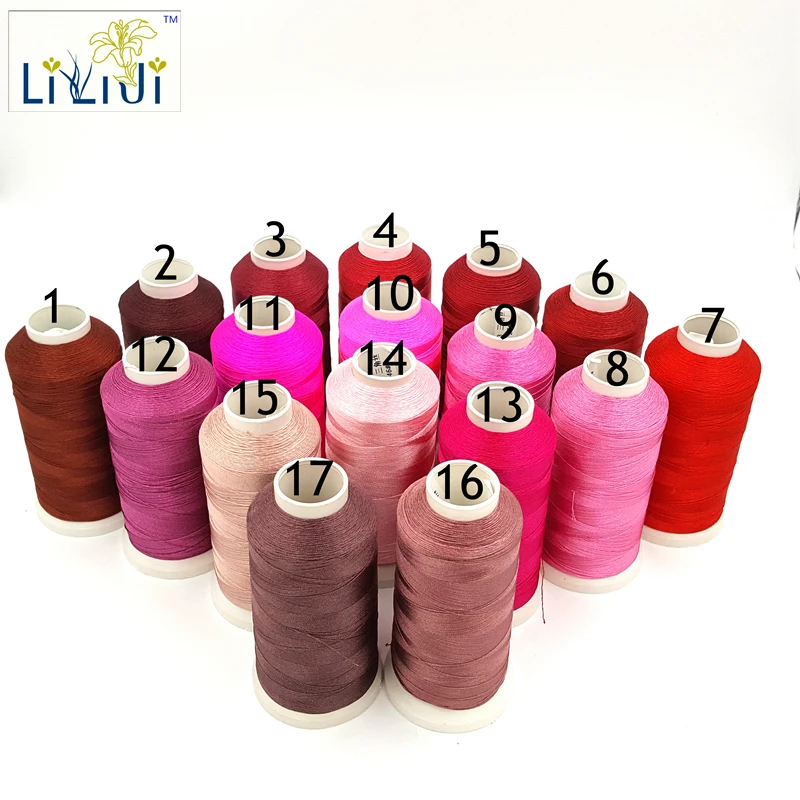 

LiiJi Unique Shining Silk Nylon Stread 3Strands Thread 0.2mm approx 1800 Meter for DIY Jewelry beads/forTassel Red Series No.1-7