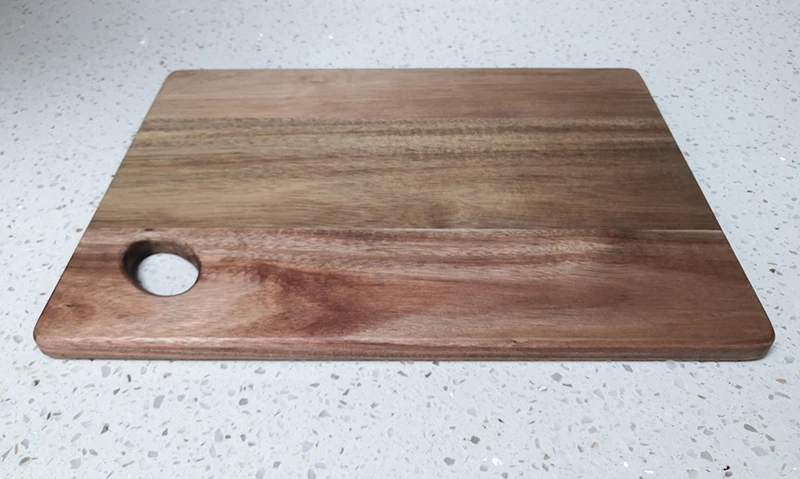 High quality Acacia Wood Cutting Board ,Practical double-sided wooden cutting board, regular Bread Board with Oval handle