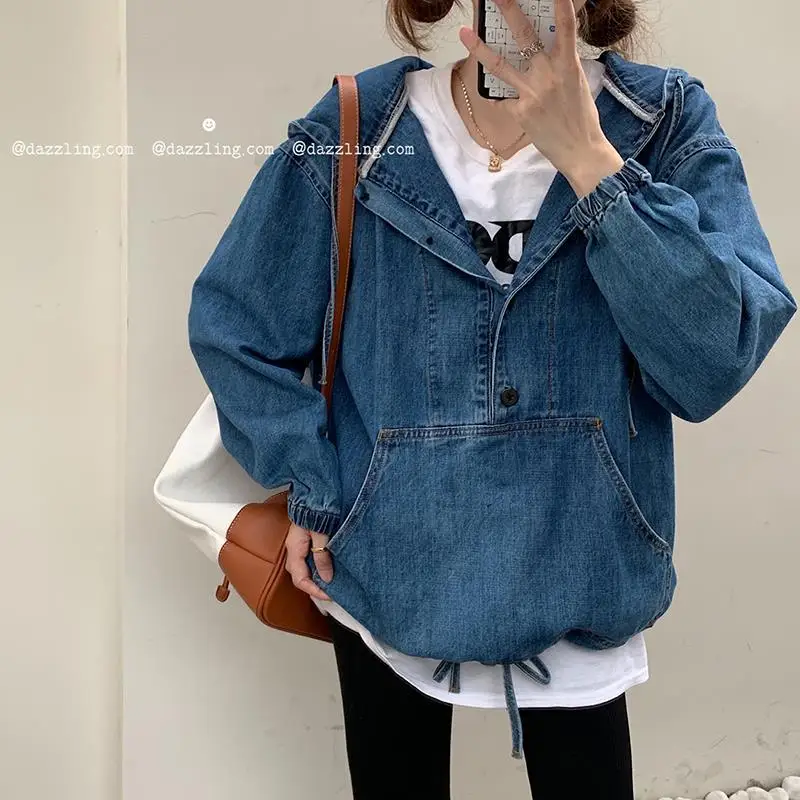 Autumn Spring Women Denim Cropped Jacket Female Pockets Jean Jackets Ladies 2020 New Fashion Button Casual Solid Coats