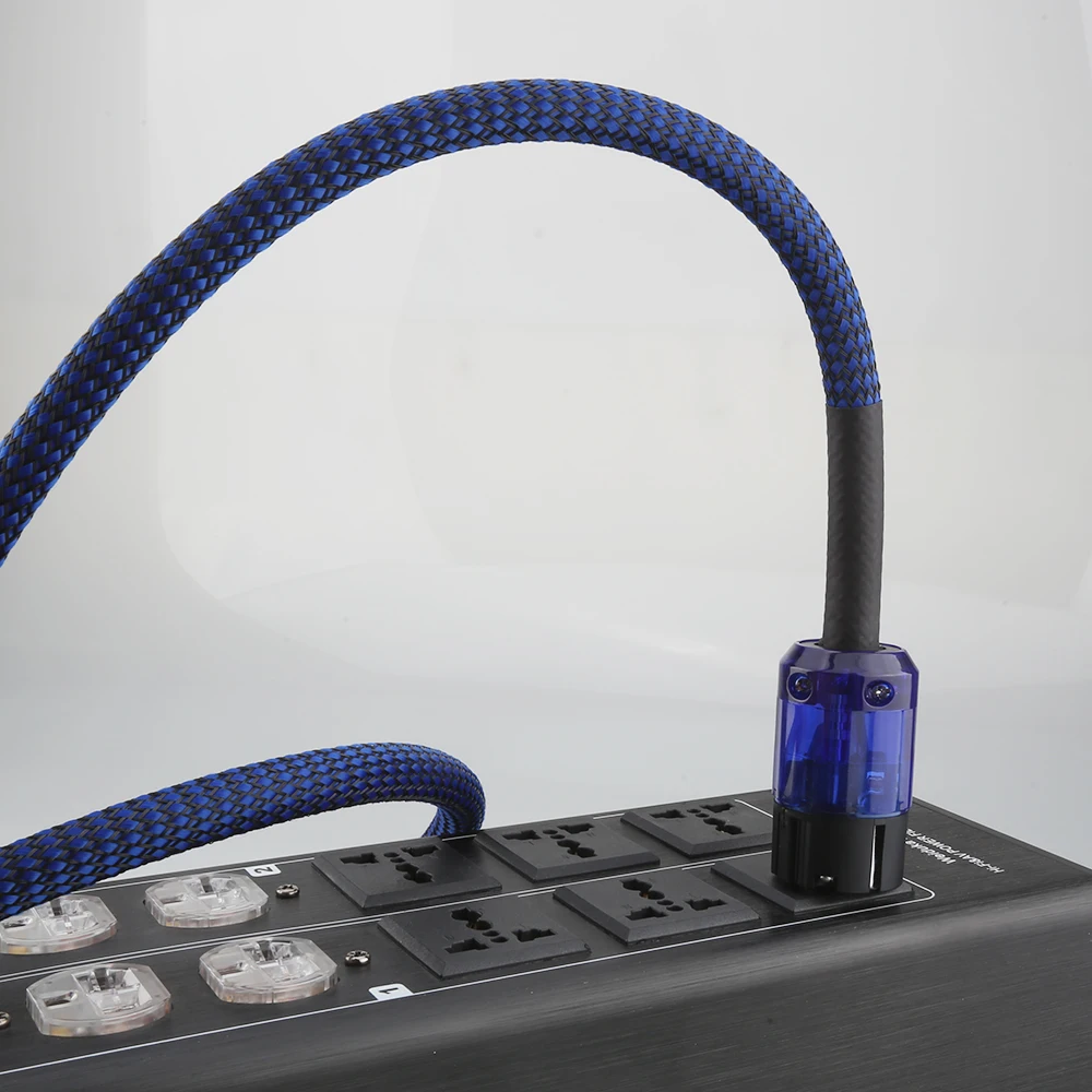 Audocrast-電源ケーブルP122,dw 49 p037e schuko,カーボンファイバー,発熱,AC電源ケーブル