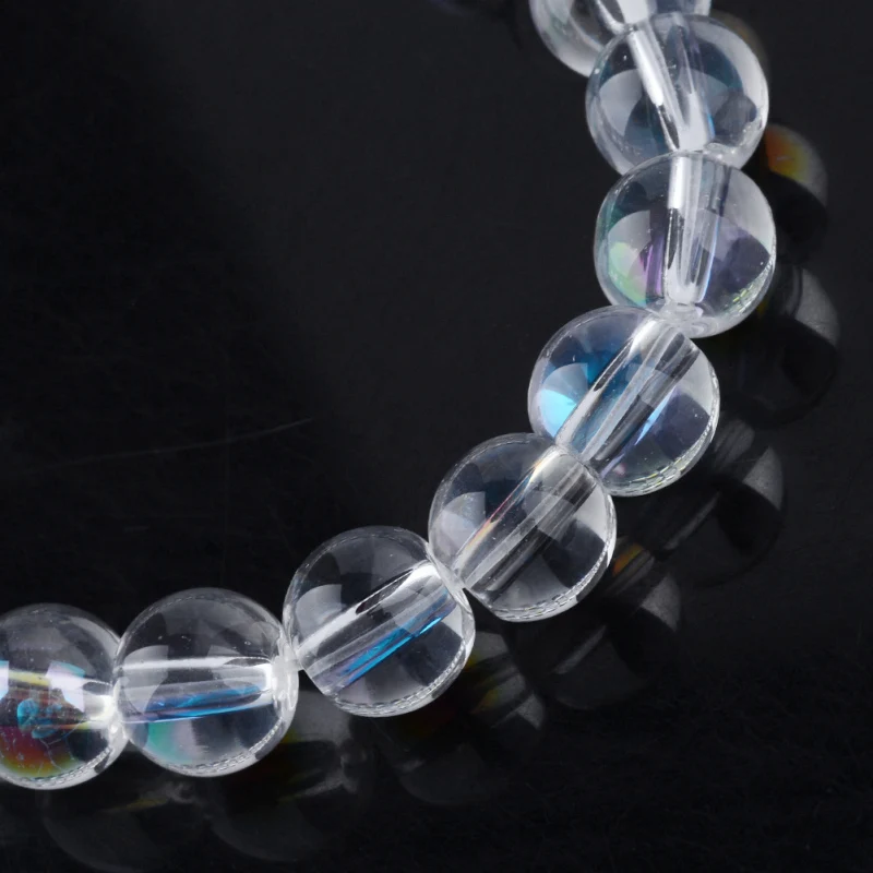 1 Strand Rainbow Plated Electroplate Glass Round Beads 6mm 8mm for DIY jewelry making accessories F70