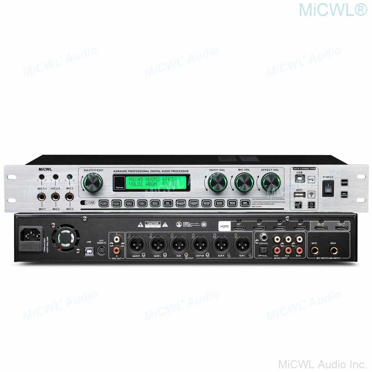 معالج إشارات رقمي طراز MiCWL KX6 + DTS فك الترميز بالمرحلة الأمامية HDMI وwifi وusb مع برنامج الكمبيوتر الشخصي iPhone 5.1 فك ترميز القنوات