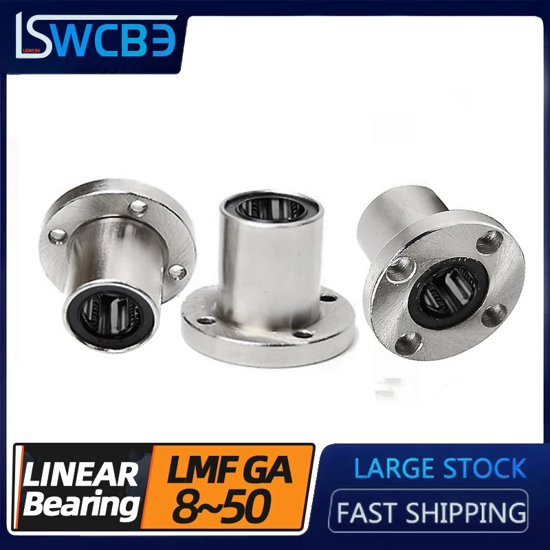 

Steel cage round flange linear motion bearing LMF8 10 12 16 20 25 30 35 40GA complete model