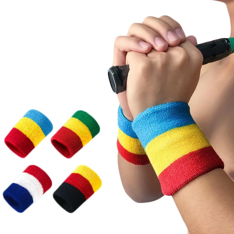 8*10 cm Wrist Sweatband Basketball Tennis Sport Wristband Wrist Brace Support Protector Sweat Band For Reggae Punk Street Dance