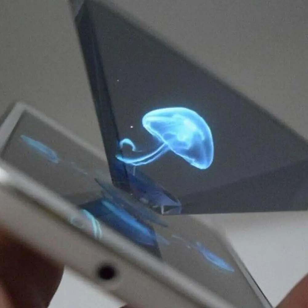 Mini Holographic Projector Mini 3d Holographic Projector Pyramid Four-dimensional Image Display Portable Play Pseudo Hologram