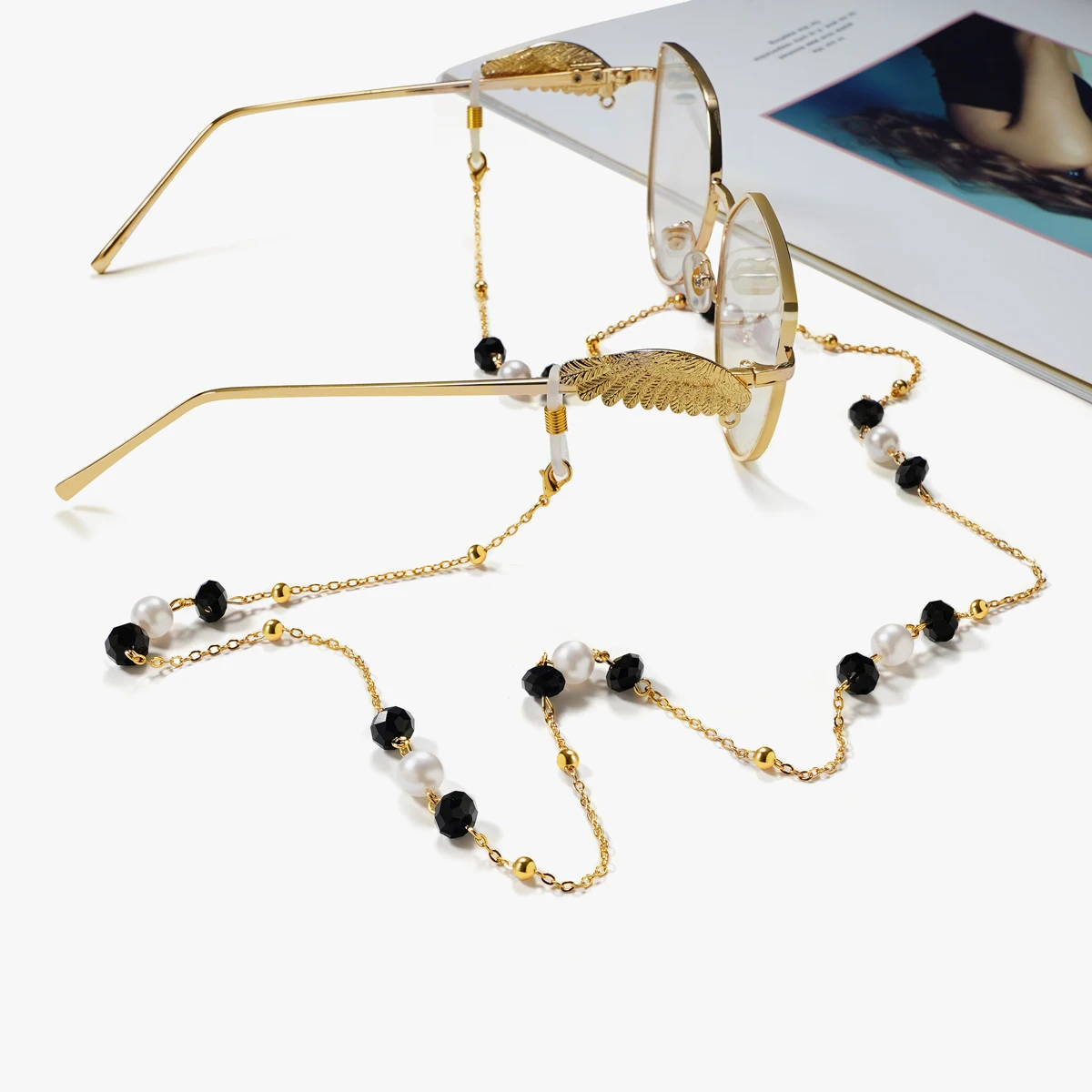 Gold Plated Chain Glasses Reading Eyeglasses Holder Strap Cords Lanyards Sunglasses Chain