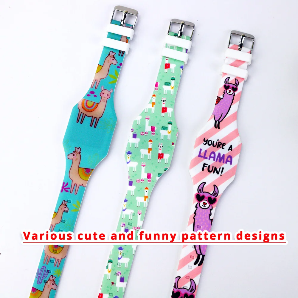 NEW Luminous ice cream Children Watches Kids Llama animal Cartoon Pattern LED Girls Watch Boys Reloj Infantil Wristwatches