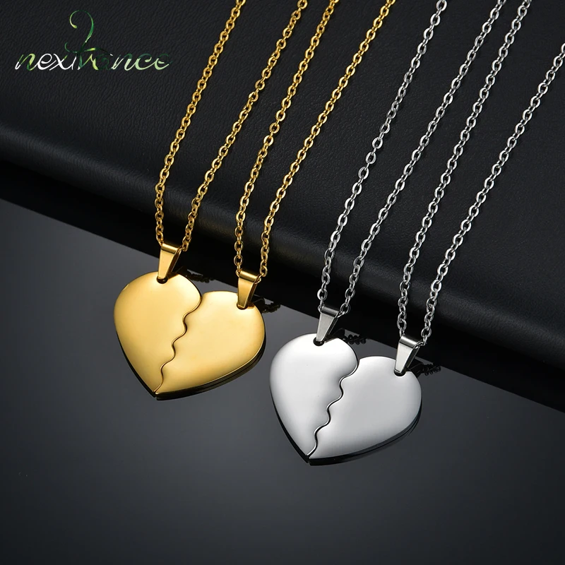 Nextvance Simplicity Necklace Stainless Steel Heart Pendant Necklace Gold Color Lover Couple Lady Girl Party Jewelry Gift