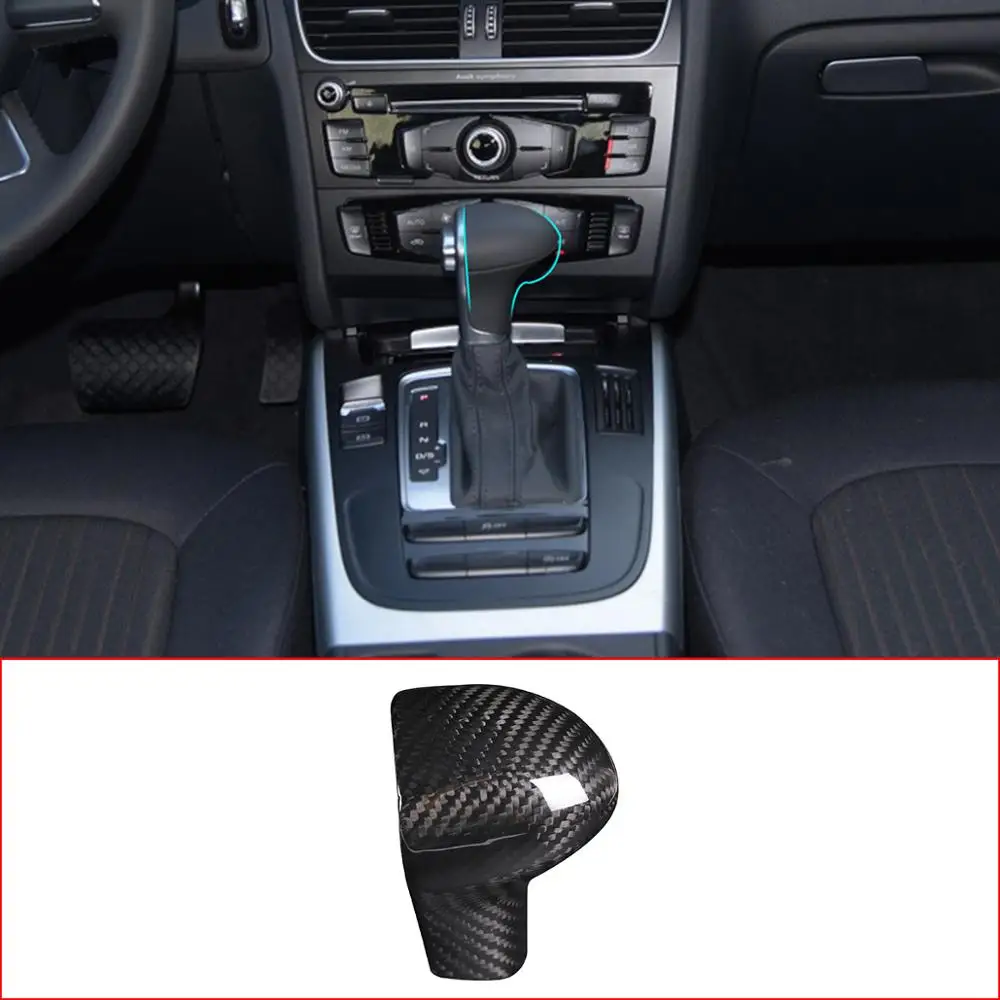 

For Audi A4 B9 A5 A6 C7 A7 Q5 Q7 S6 S7 12-18 100% real carbon fiber Speed Gear Shift Head Cover Trim Protection Car Accessories