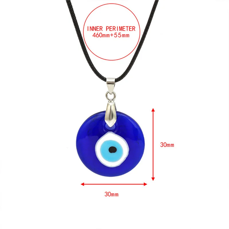 1PC Blue Glass 30mm Evil Eye Pendants Necklace For Women Men Turkey Evil Eyes Lucky Necklace Choker Jewelry Accessories