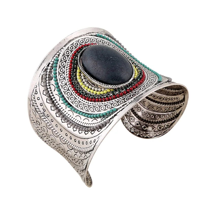 Vintage Gypsy Elephant Tortoise fish Flower Metal Tibetan Retro Fashion Cuff Bracelet Bangle For Her Christmas Gift