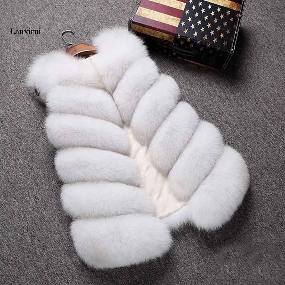 

Women Faux Fur Vest Coat Winter jacket Sleeveless manteau femme hiver