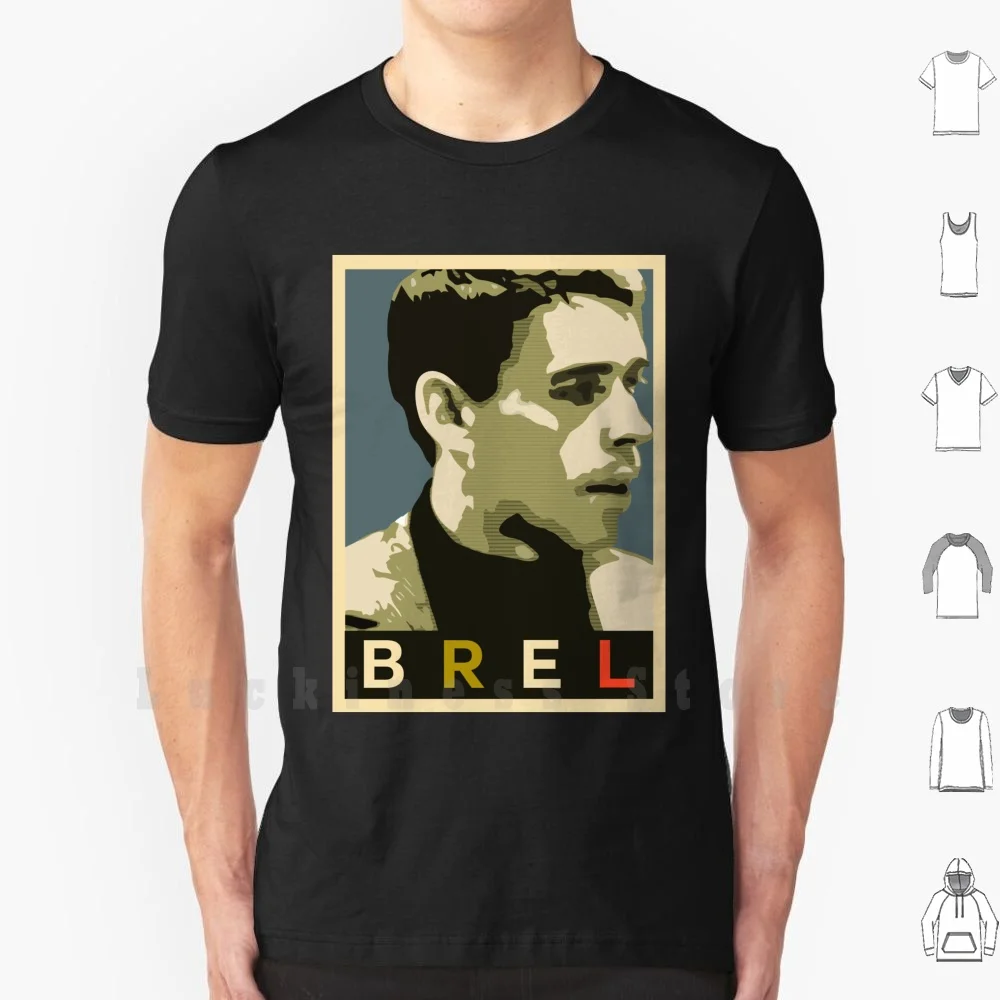 Jacques Brel T Shirt Men Cotton Cotton S-6xl Brel Chanson Singer Music Pop French France Belgium Belgian Cool Retro