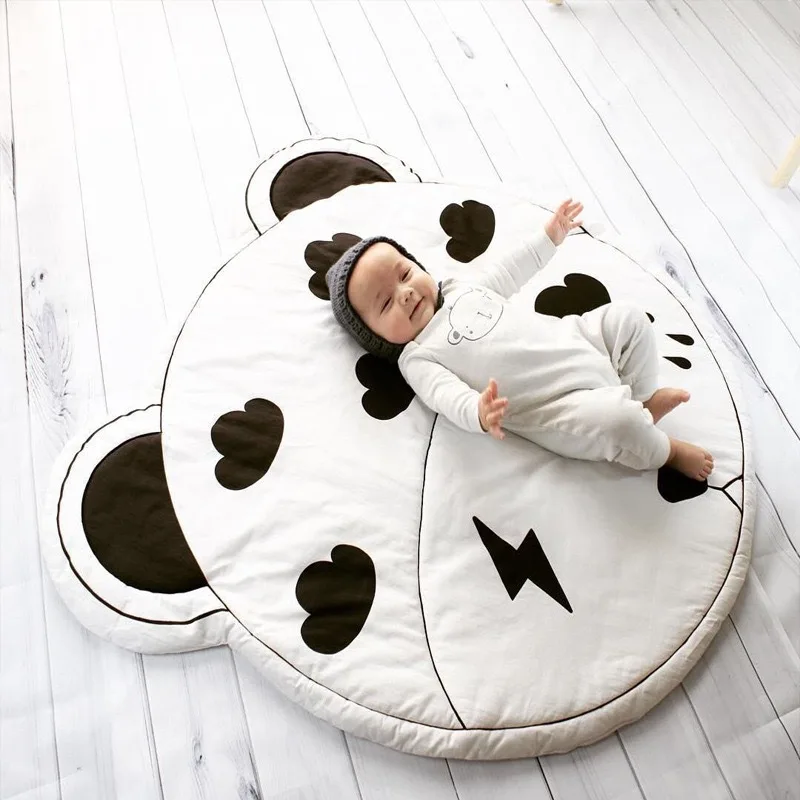 Rugs Dropshipping Center Baby Play Mat Round Cartoon Cloud Bear Printing Floor Mat Carpet Crawling Mat Spot