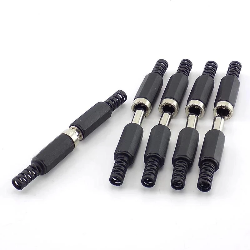5Pieces Power DC Female Male Plug Connector 5.5*2.1mm Connection Port for LED Adapter CCTV Power Convert LED Strip Lights