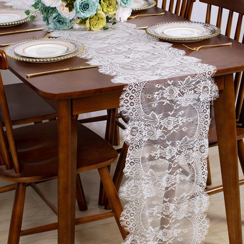 Embroidered Lace Tablecloth Coffee Table Table Runner Flag Home Fabric TV Cabinet Tablecloth Dust Cover Lace Table Cloth