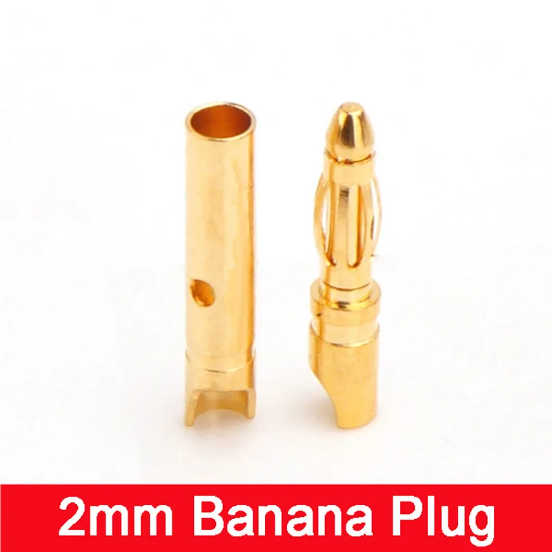 Slim 2MM Banana Plug (short) 20A 7U Thick Gold Plating Connectors Terminals DIY Model Accessories