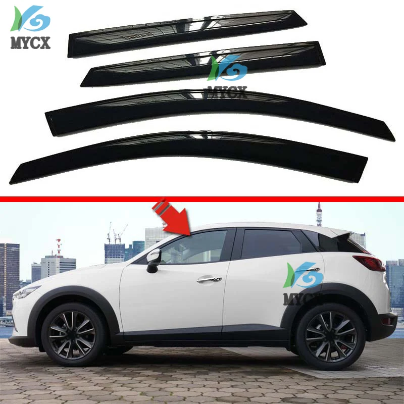 For Mazda CX-3 CX3 17-22  Window Sun Rain Visors Vent Shade Deflector Guard Weather Shield Shade Rainproof Car Window Rain Cover