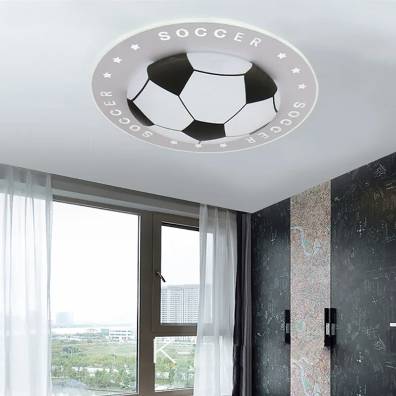 nova lampada do teto do futebol das criancas led lampada quarto moderno simples moda lampadas circulares 01