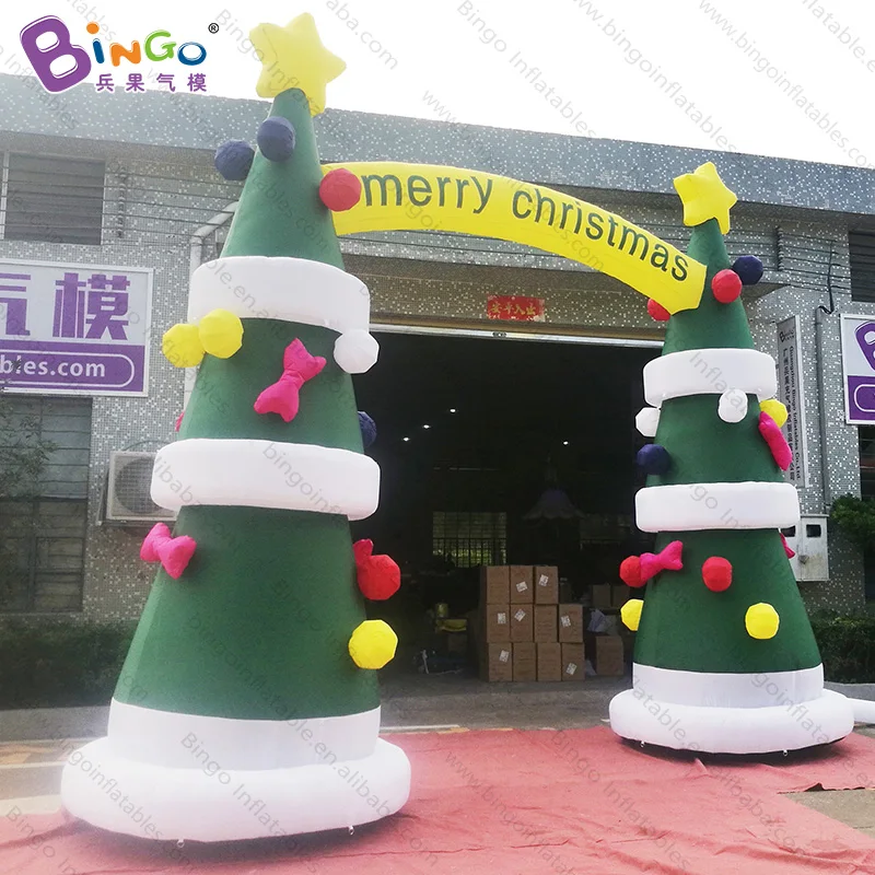 

Exquisite 6x5 meters inflatable christmas tree arch for decoration / giant christmas tree archway balloons toys