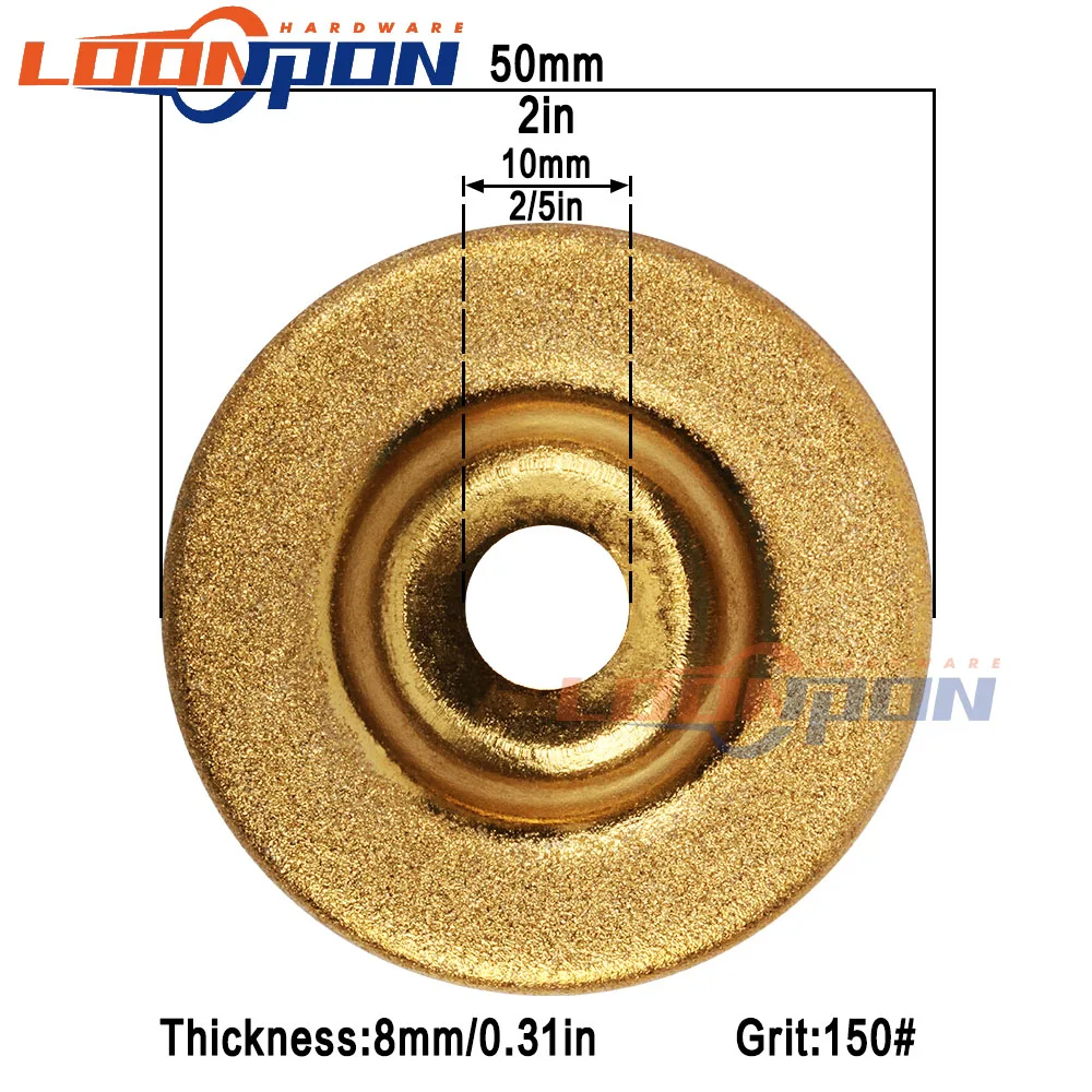 50mm Diamond Grinding Wheel Cup Gold Circle Grinder Stone Cutting Rotary Tool for Quick Removal Or Trimming 1-15pcs 150Grit