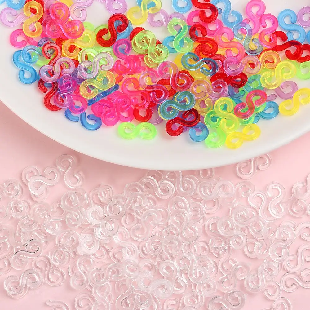 100pcs Child Mix Color S-Clips Rubber Loom Bands Bracelet Making DIY Tool Jewelry Making Fashion Jewelry Bracelets