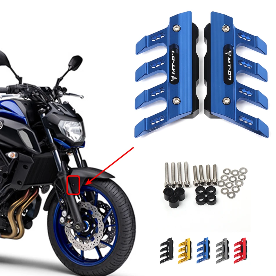 

For YAMAHA MT-07 MT07 FJ07 FZ07 Motorcycle Mudguard Side Protection Mount Shock Absorber Front Fender Cover Anti-fall Slider