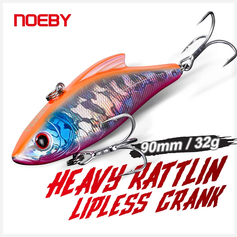 Noeby-Rattling Fishing Lure, Sinking Vibration Wobblers, Artificial Hard Bait for Sea Bass, Winter Fishing Lure, 9cm, 29g